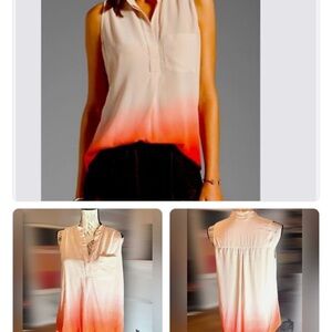 Rebecca Taylor Ombre Top - pink and White